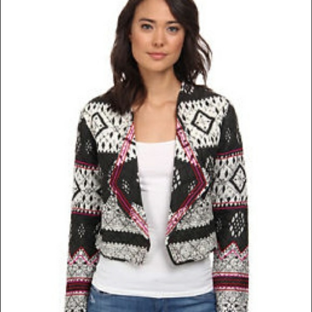 Billabong Last Horizon Boho Tribal Quilted Jacket